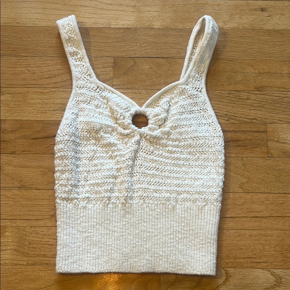 Women's Cream Knit Tank Top